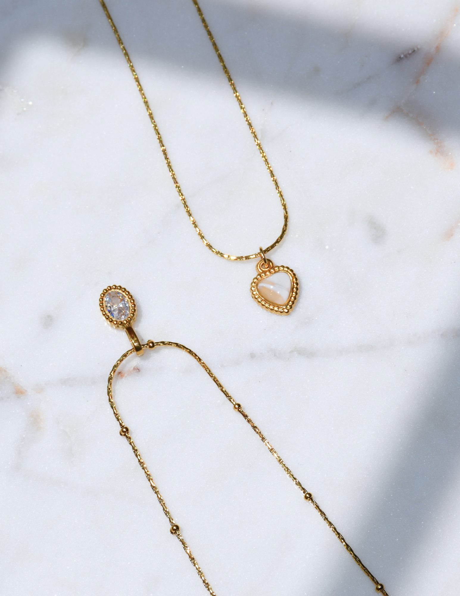 Vintage Marble Heart Necklace
