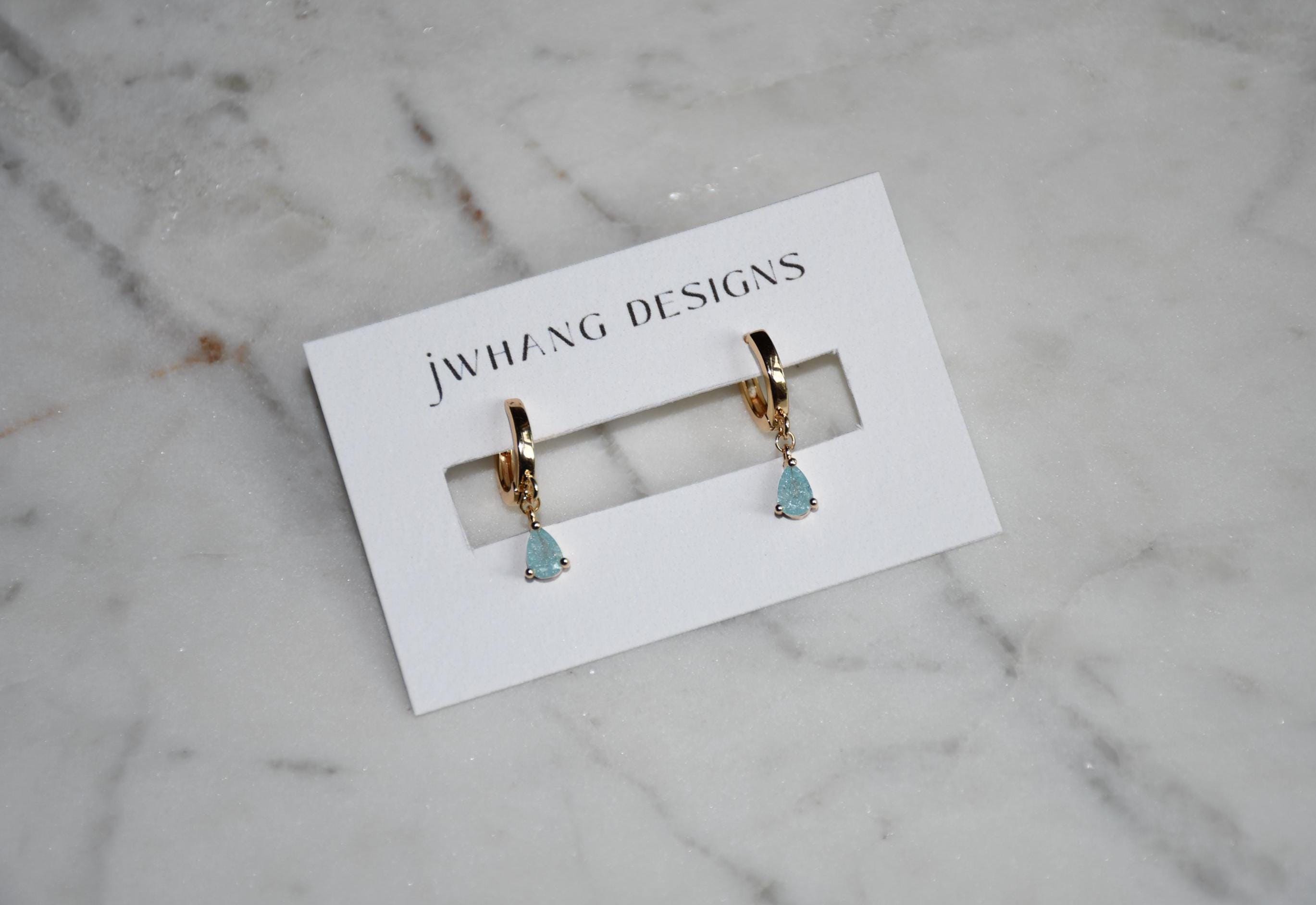 Crystal Teardrop Hoops
