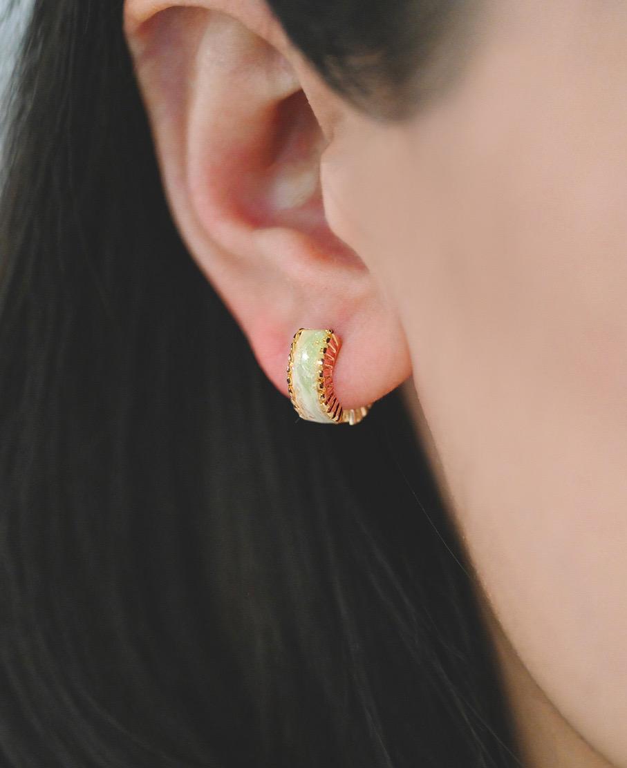 Reversible Gold Clay Huggies