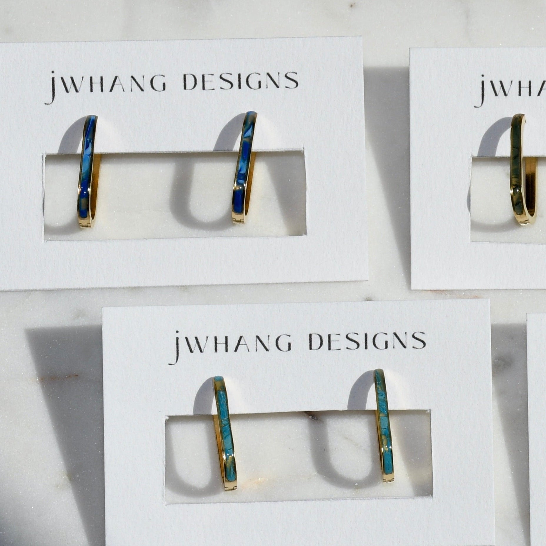 Marble Clay Hoops