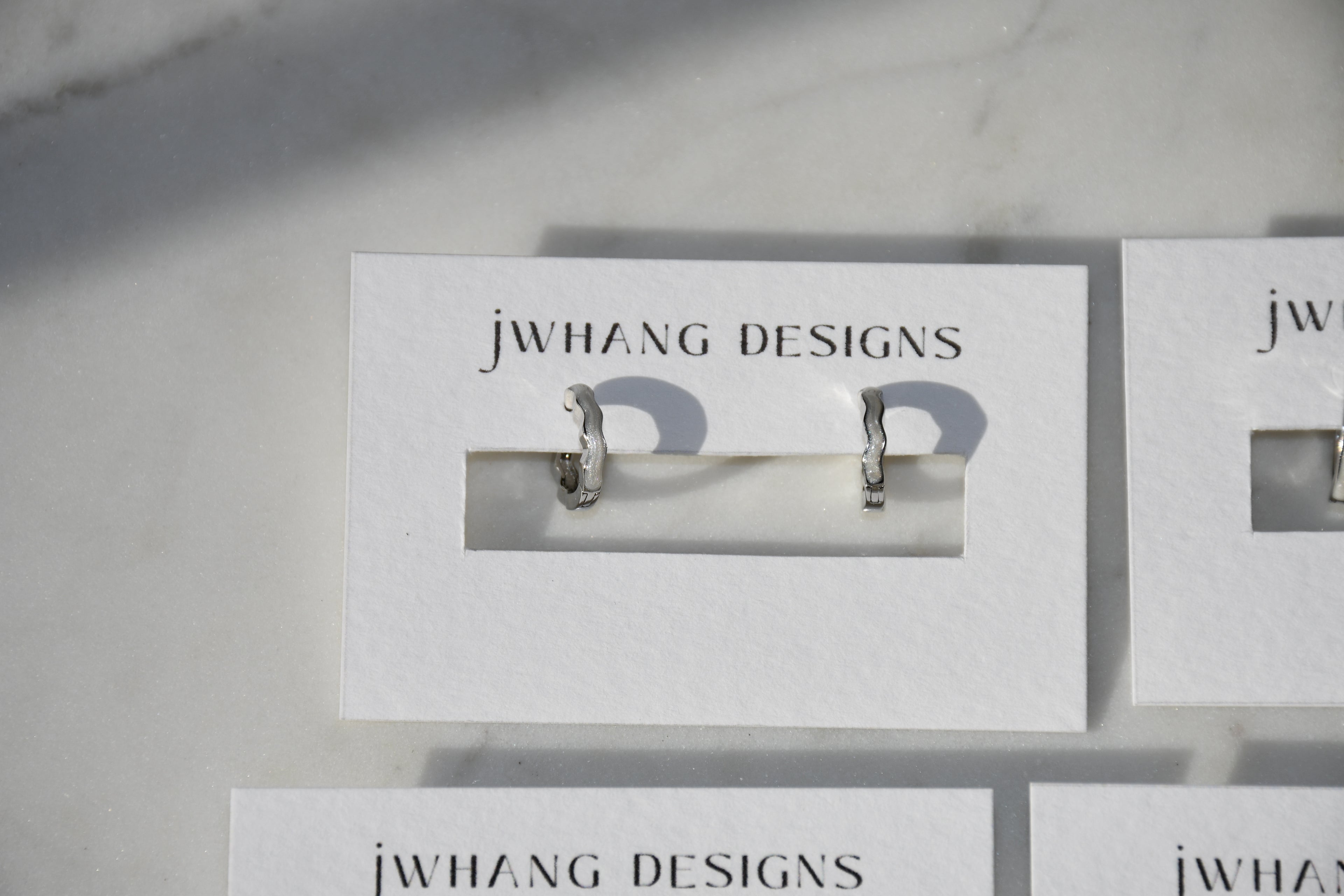 Wavy Silver Shimmer Huggies