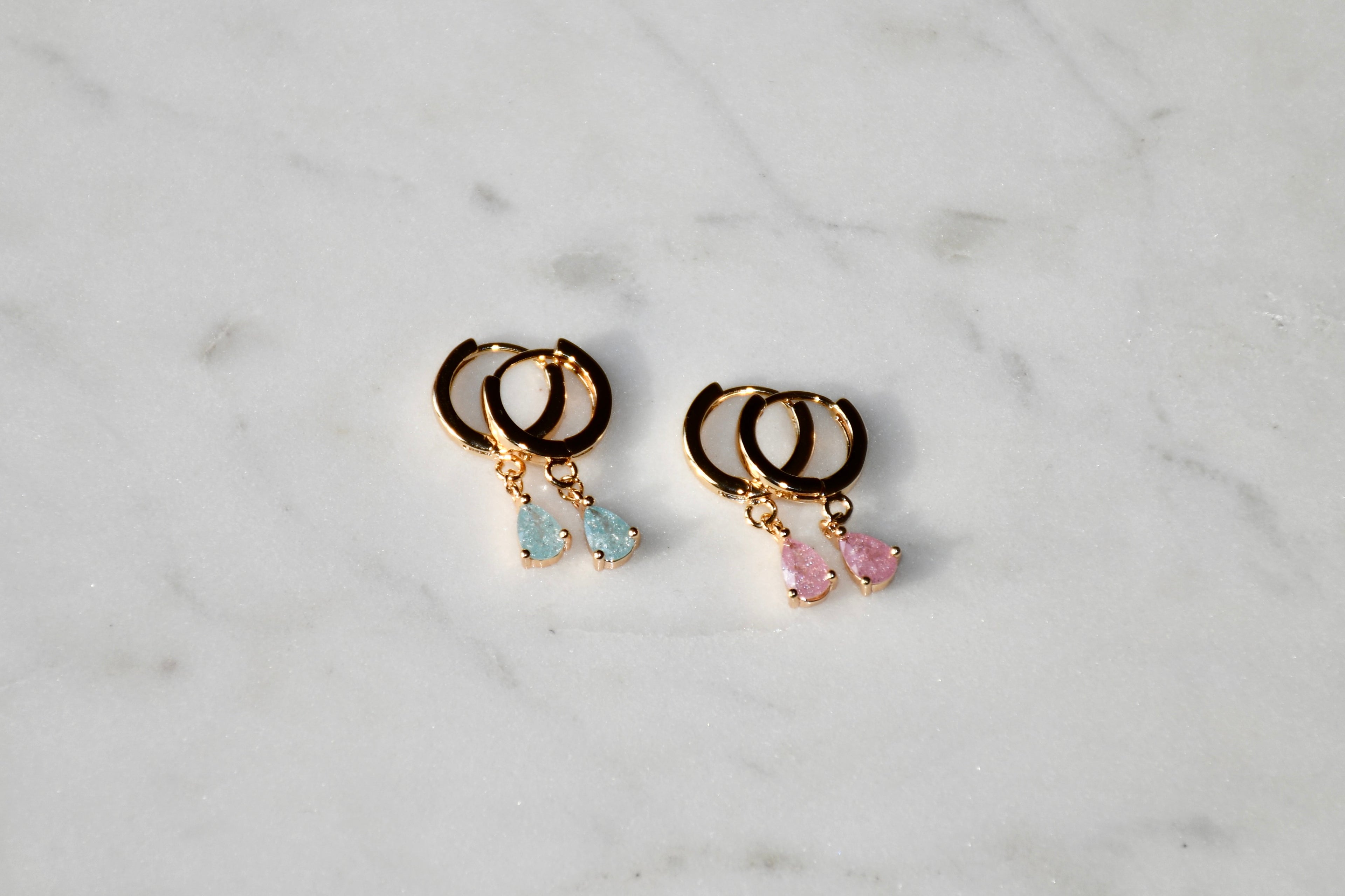 Crystal Teardrop Hoops