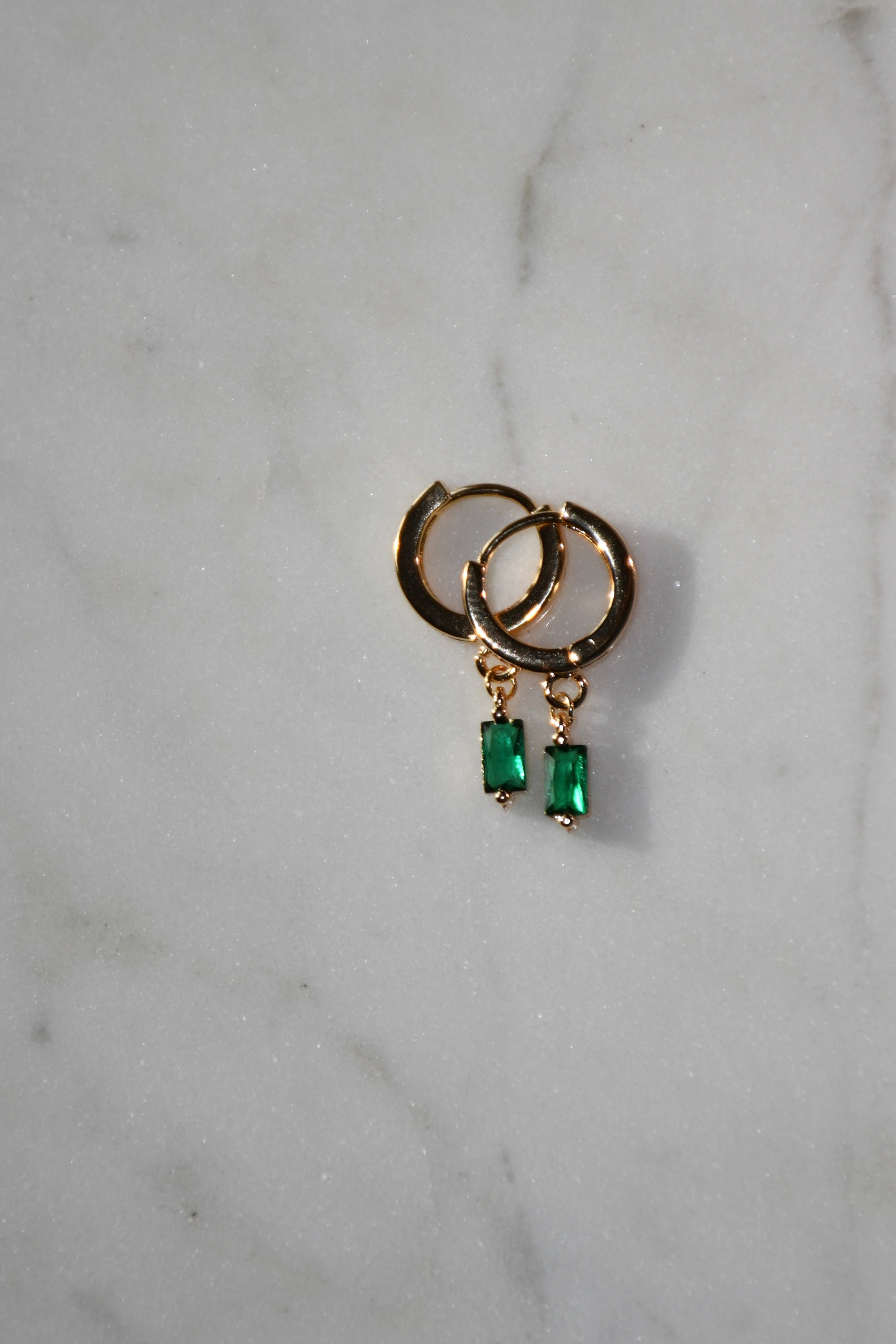Small Crystal Baguette Hoops