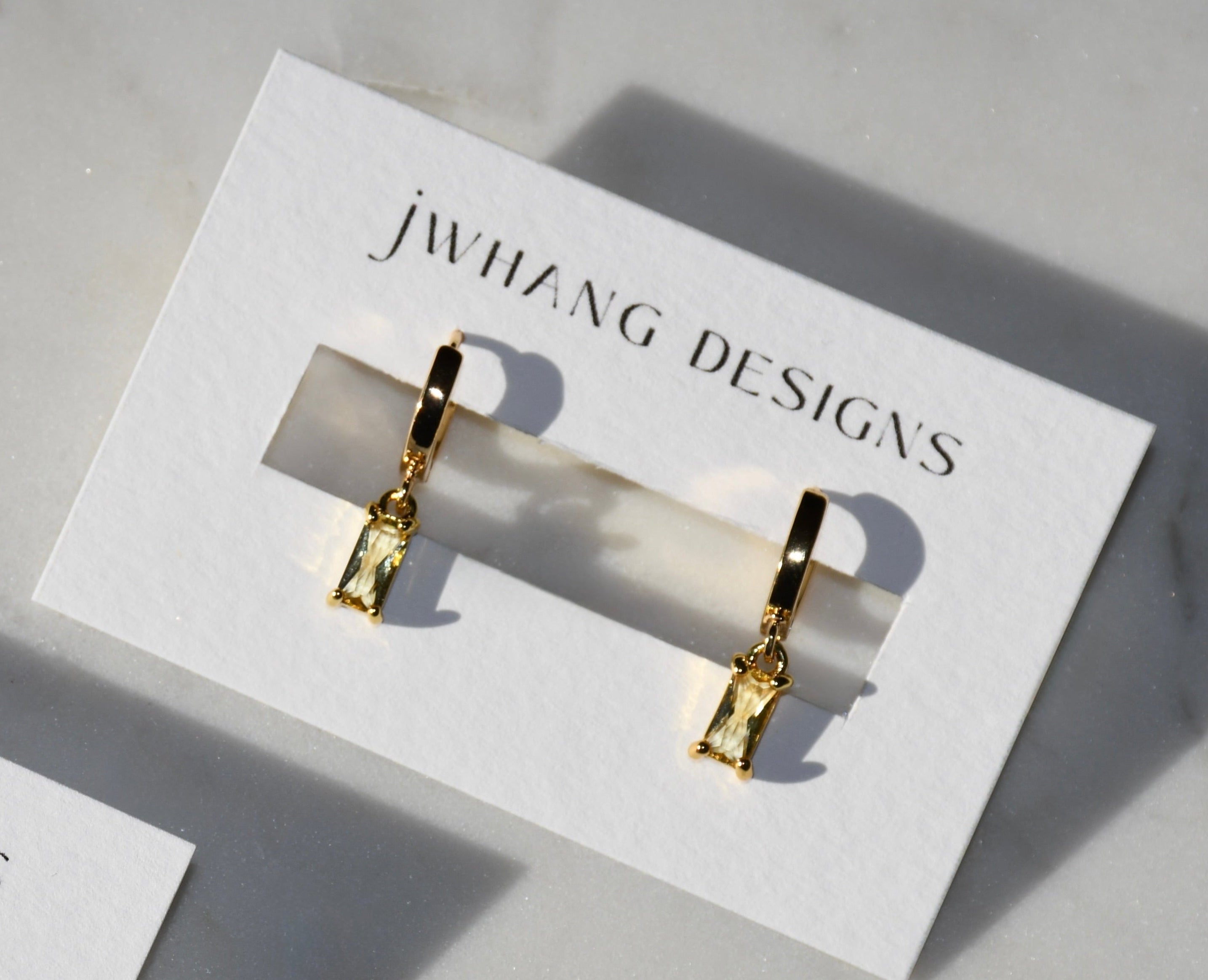 Large Crystal Baguette Hoops