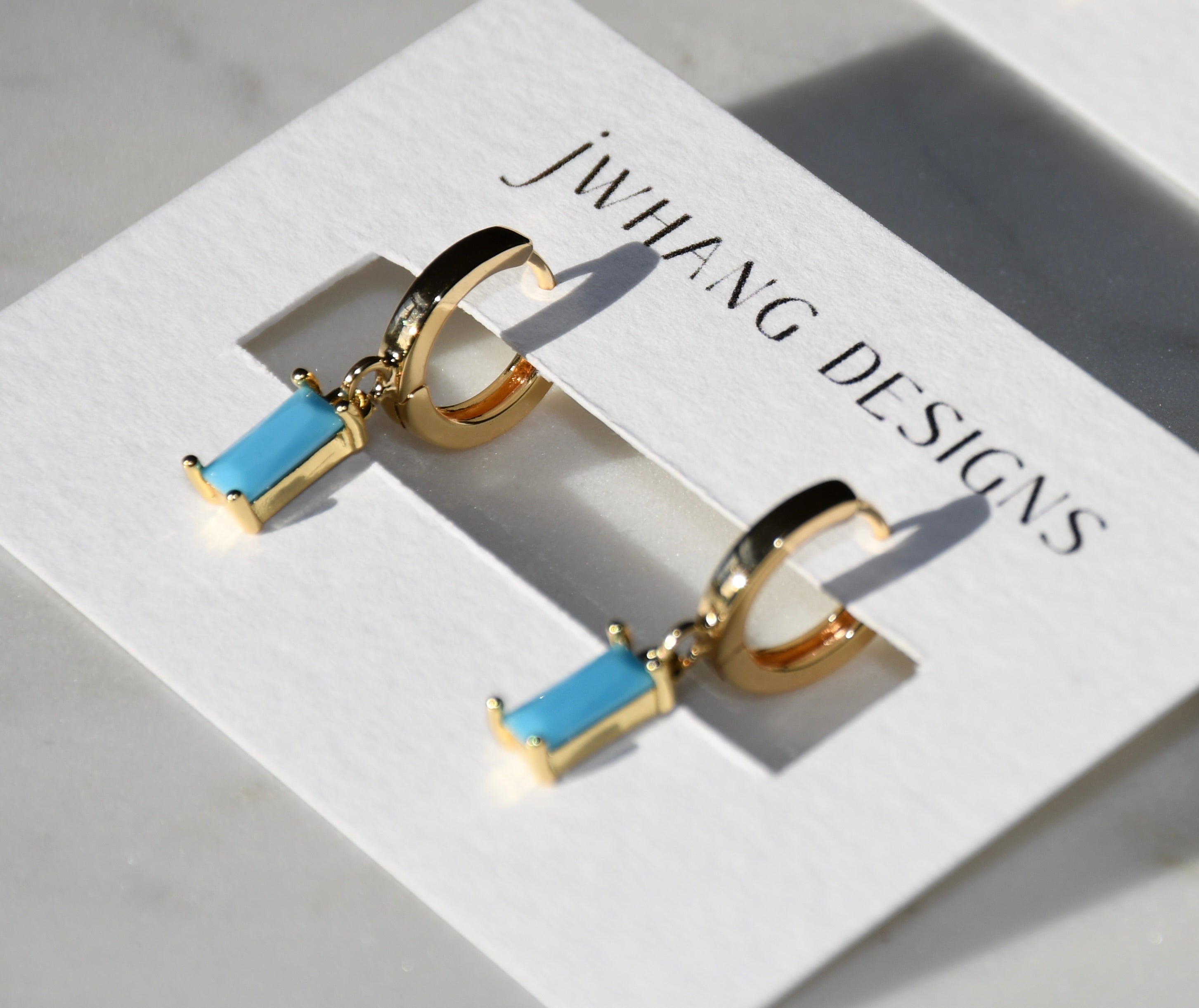 Large Crystal Baguette Hoops