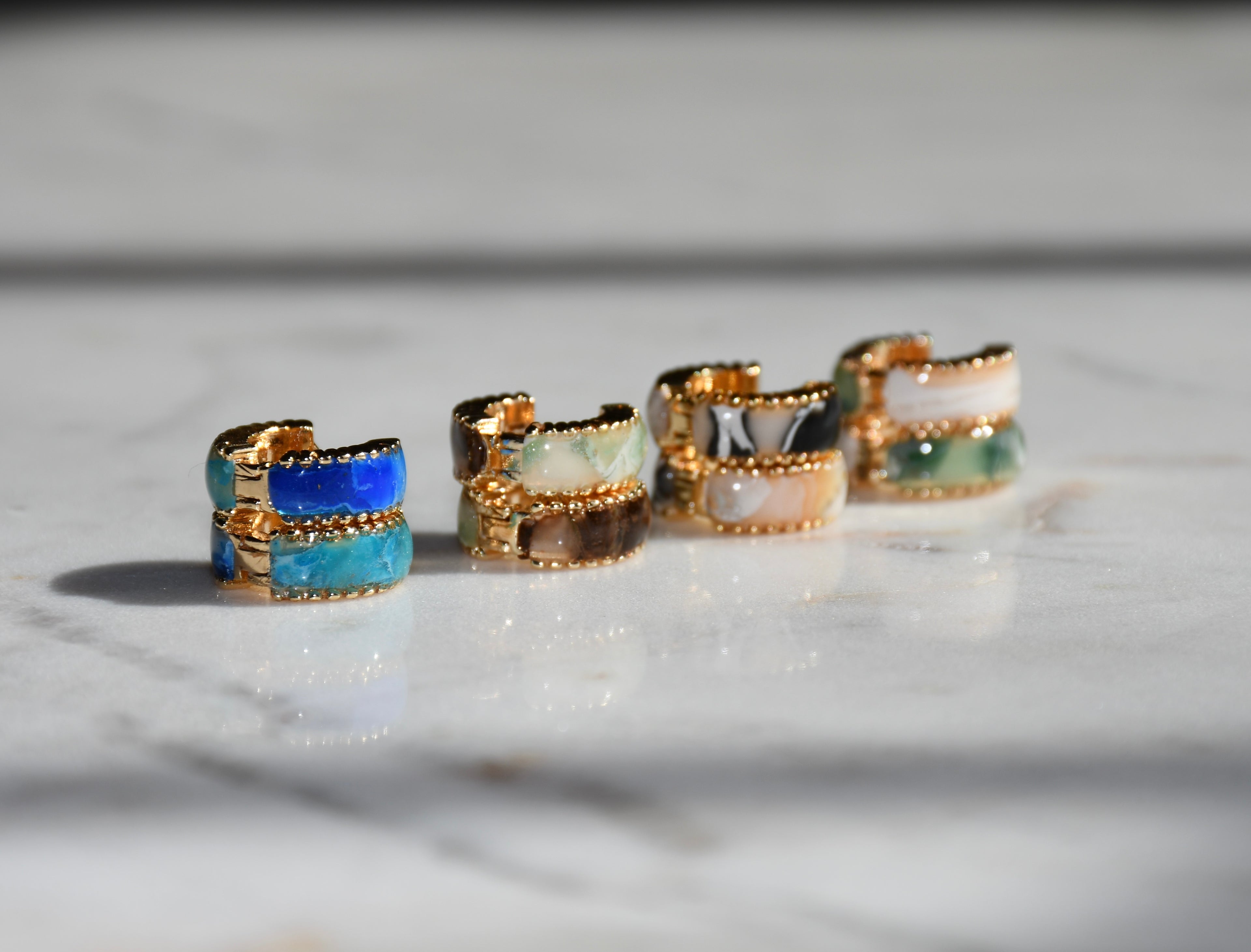 Reversible Gold Clay Huggies