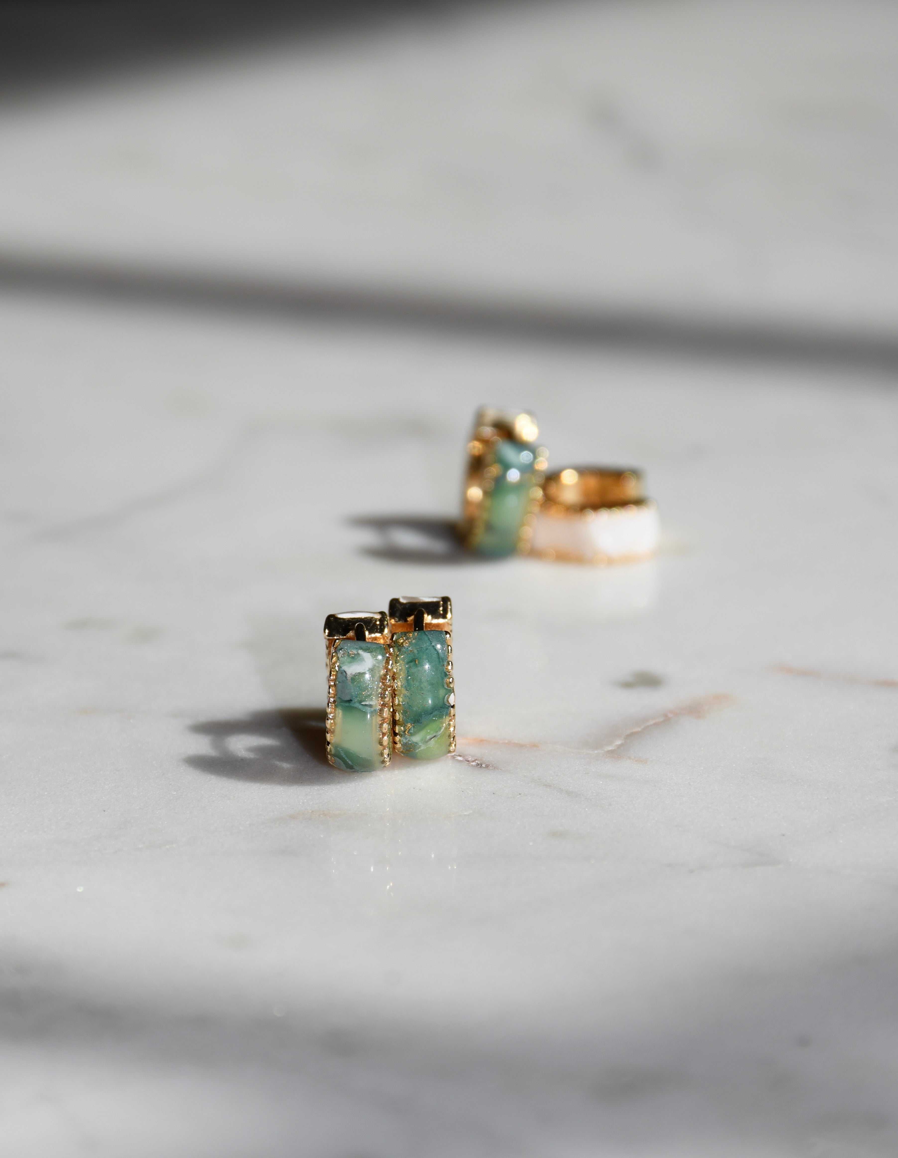 Reversible Gold Clay Huggies