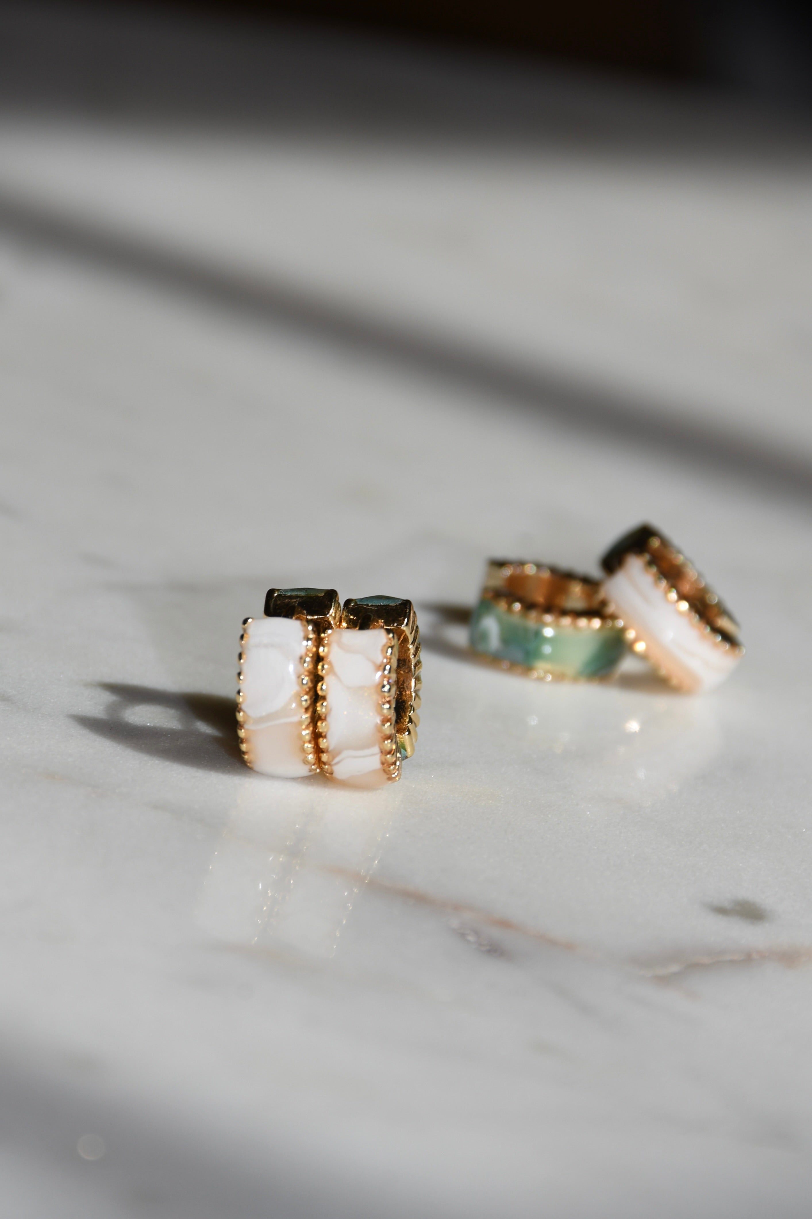 Reversible Gold Clay Huggies