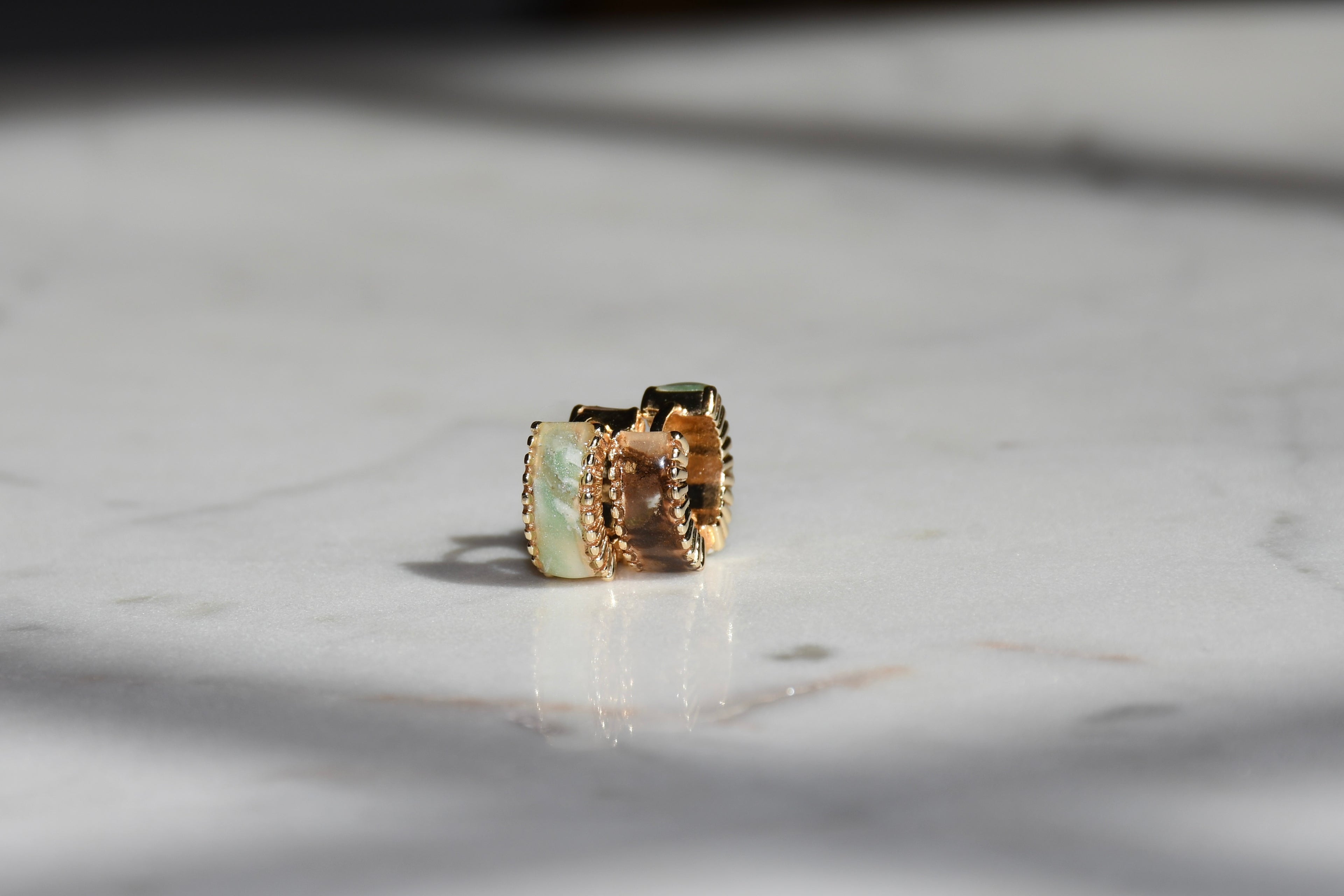 Reversible Gold Clay Huggies