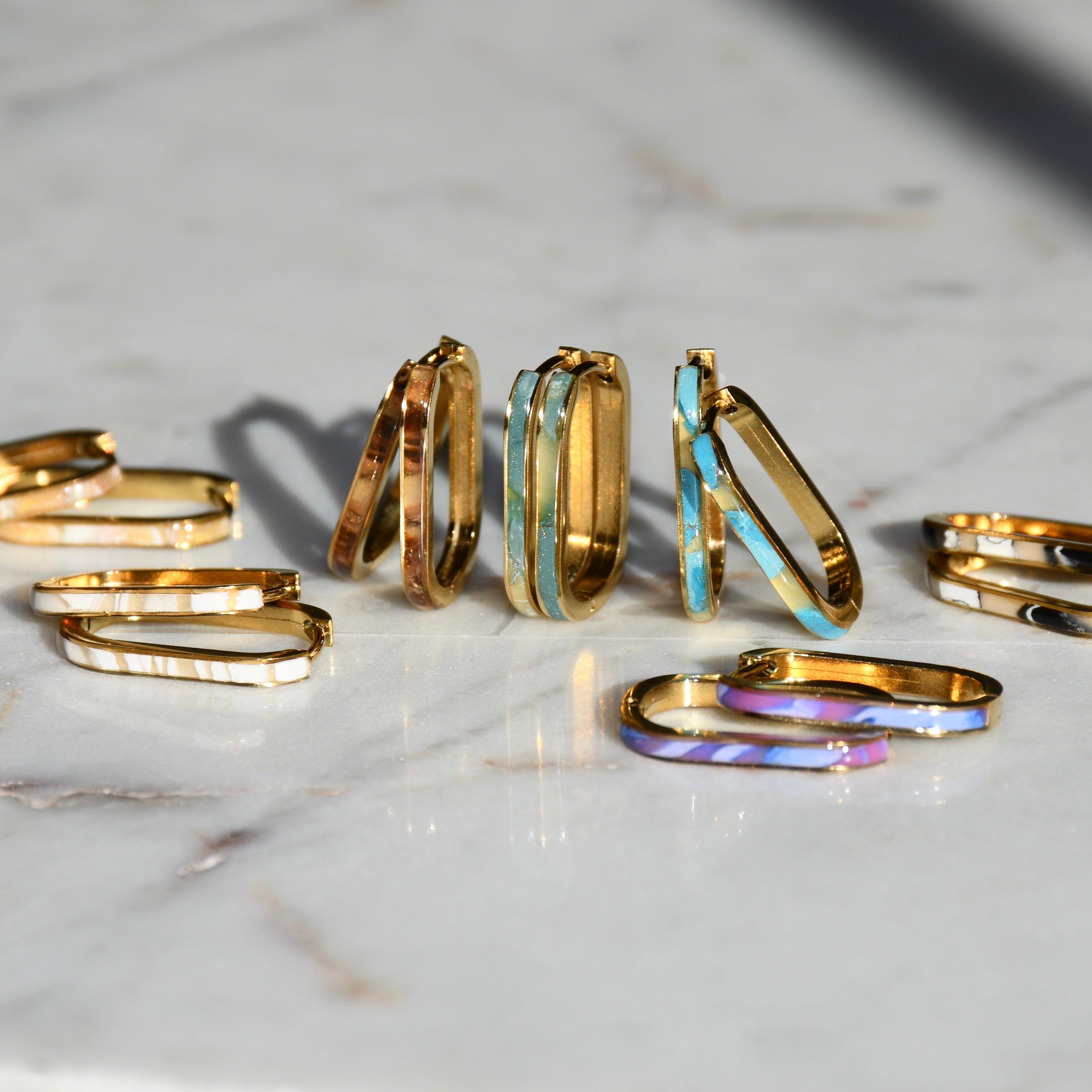 Marble Clay Hoops