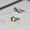 Gold Oval Clay Ring - Black & White/Size 7-9
