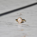 Gold Oval Clay Ring - Ivory/Size 5-9