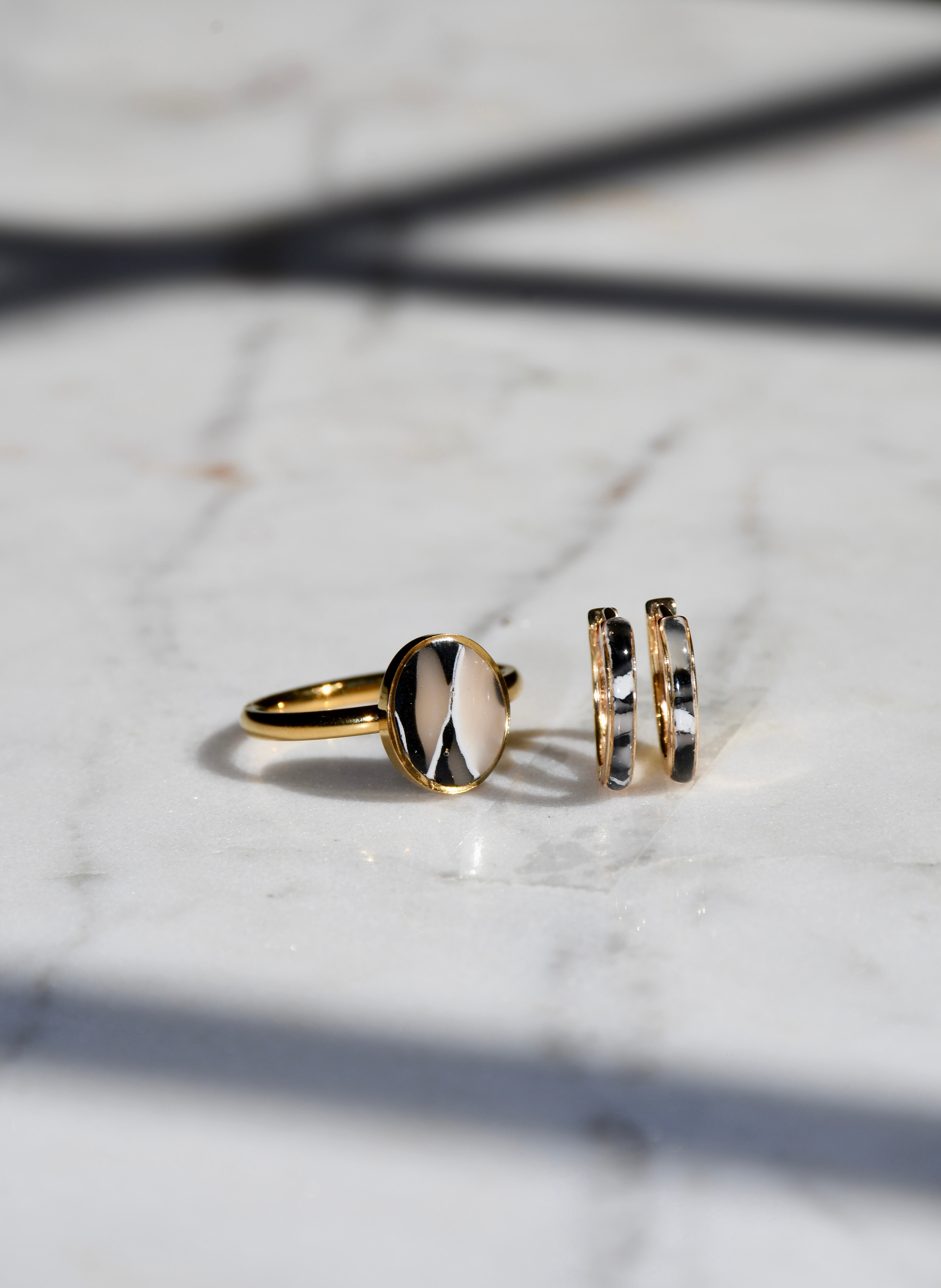 Gold Marble Clay Huggies