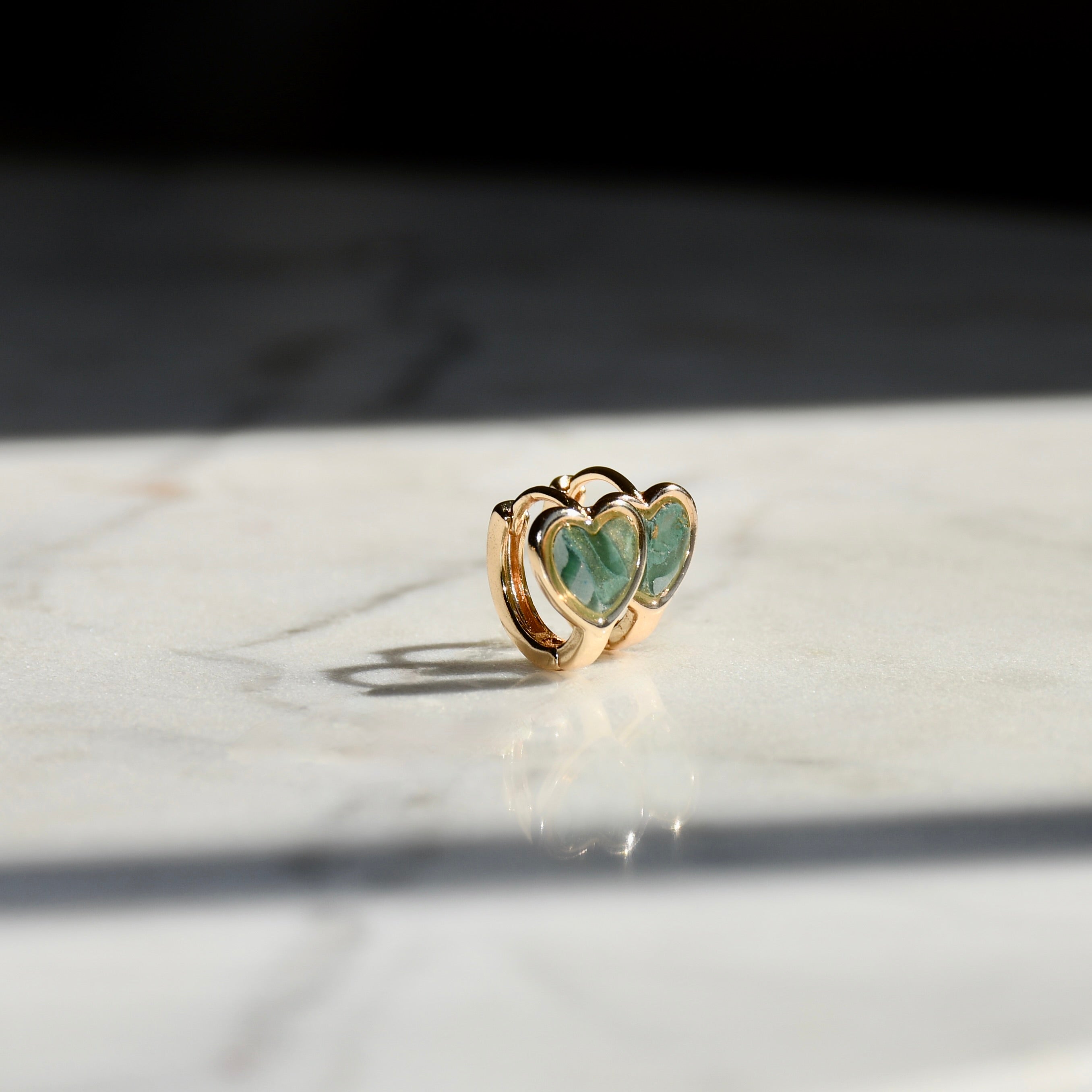 Gold Clay Heart Huggies
