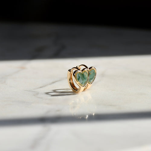 Gold Clay Heart Huggies