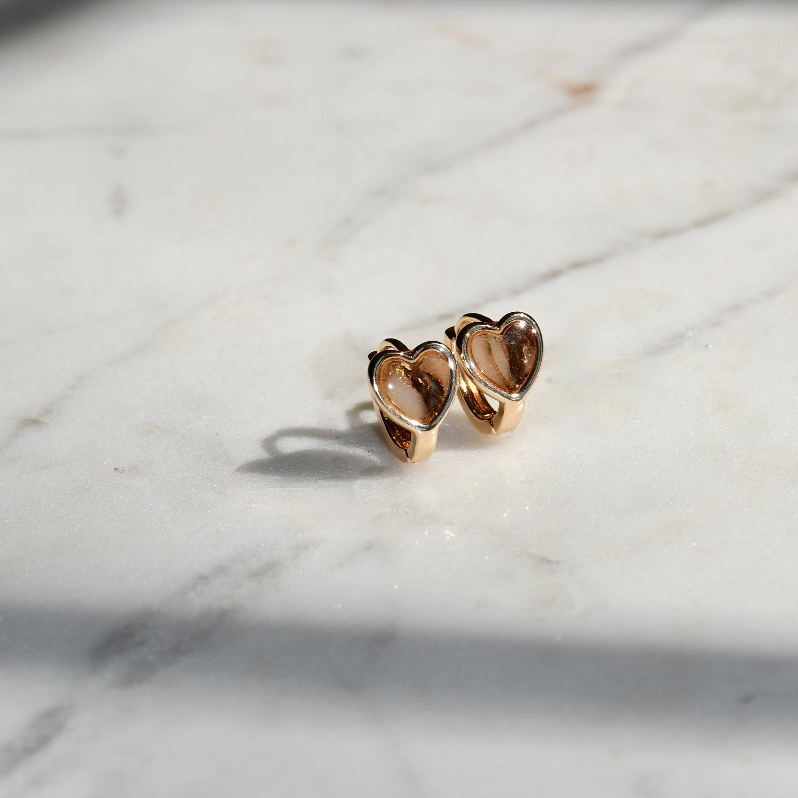 Gold Clay Heart Huggies