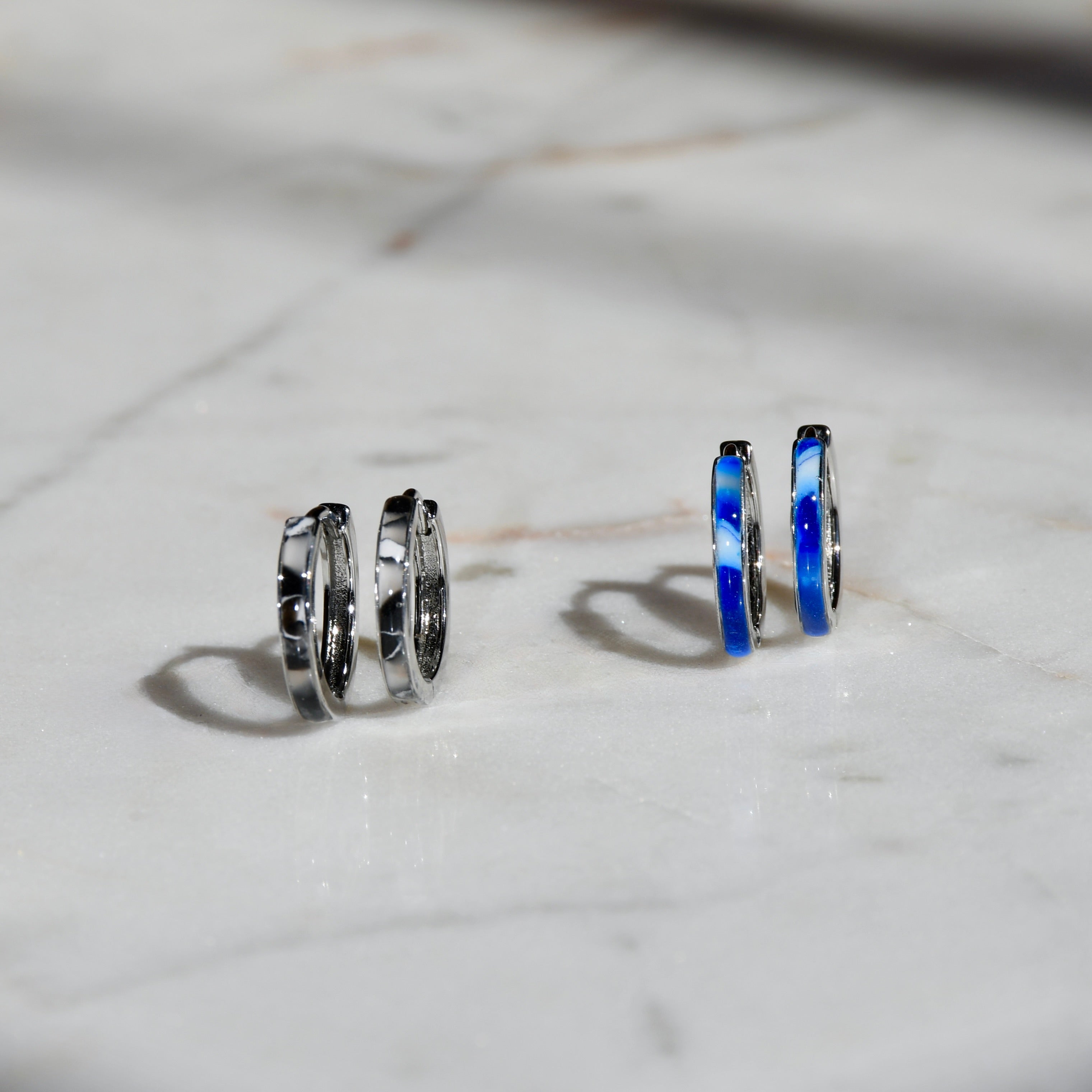 Silver Marble Clay Huggies