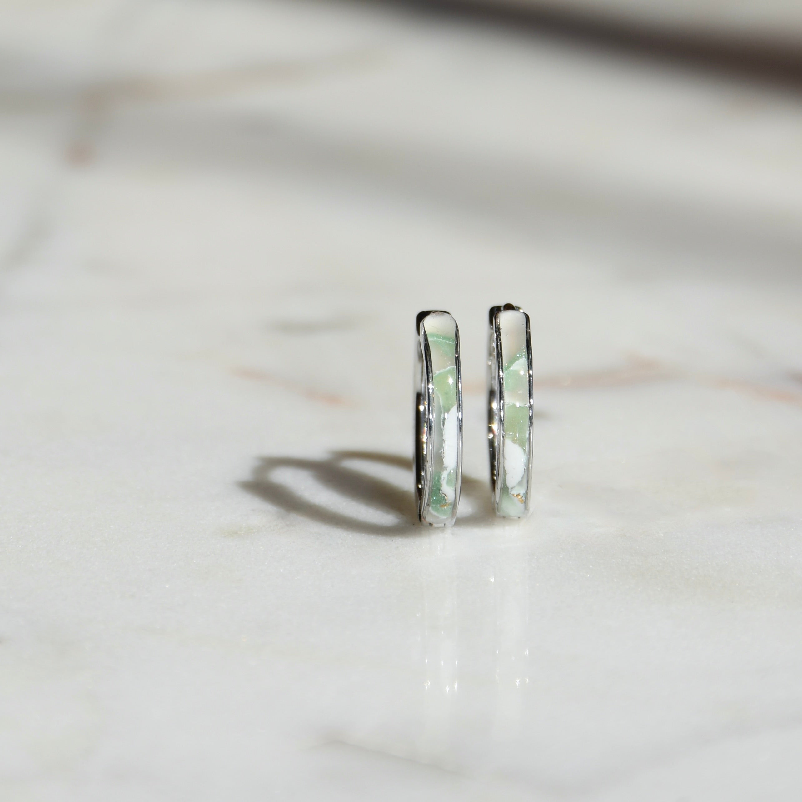 Silver Marble Clay Huggies