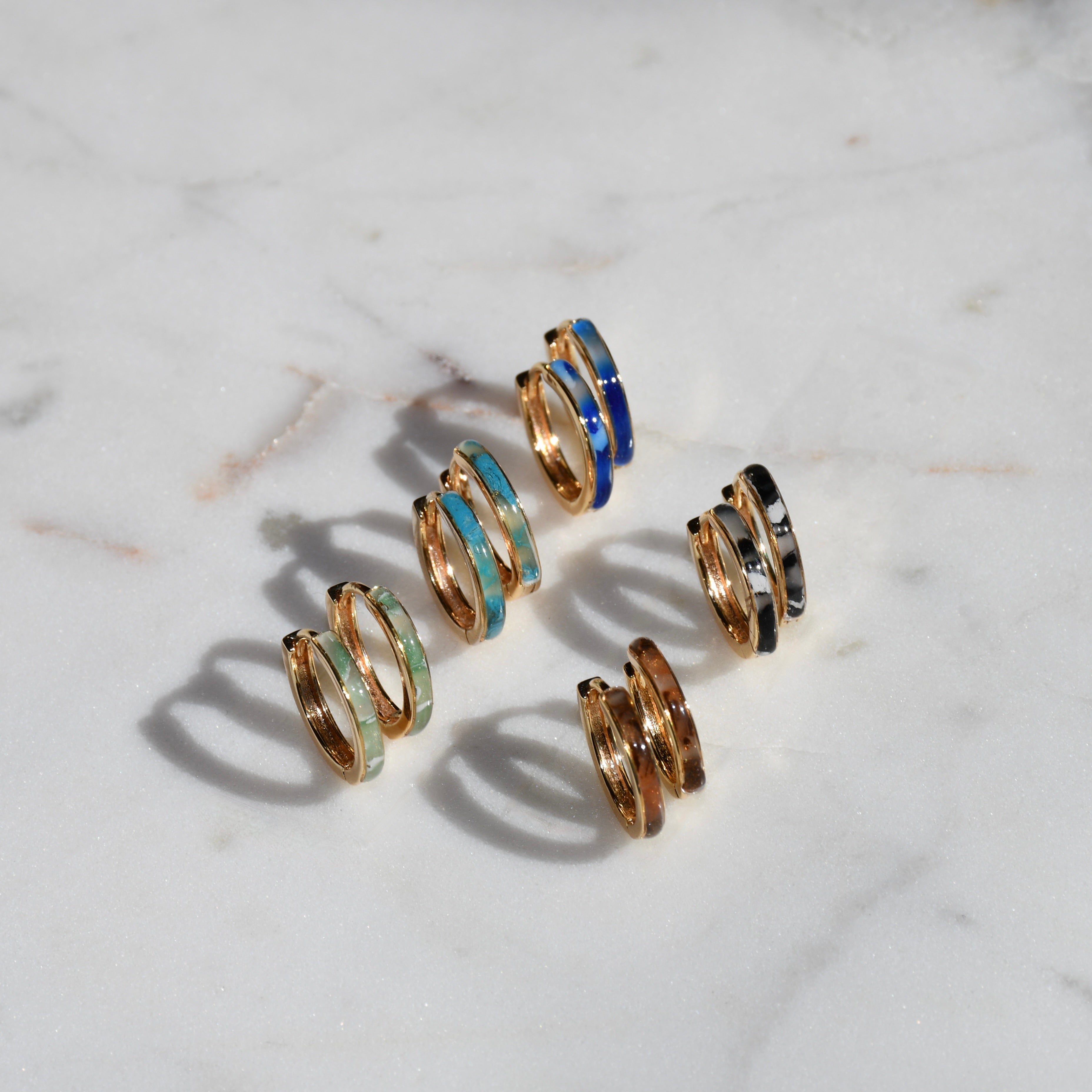 Gold Marble Clay Huggies