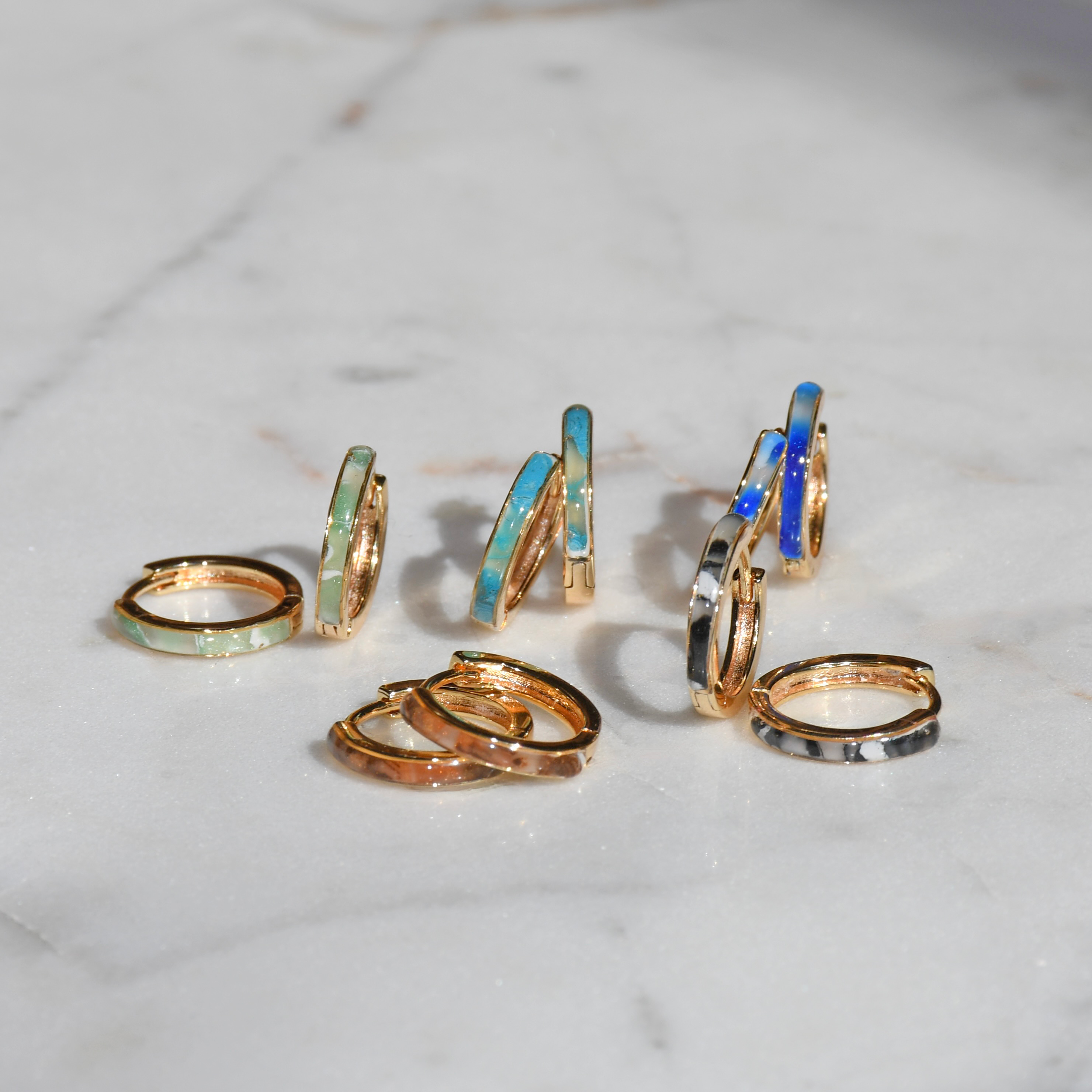 Gold Marble Clay Huggies