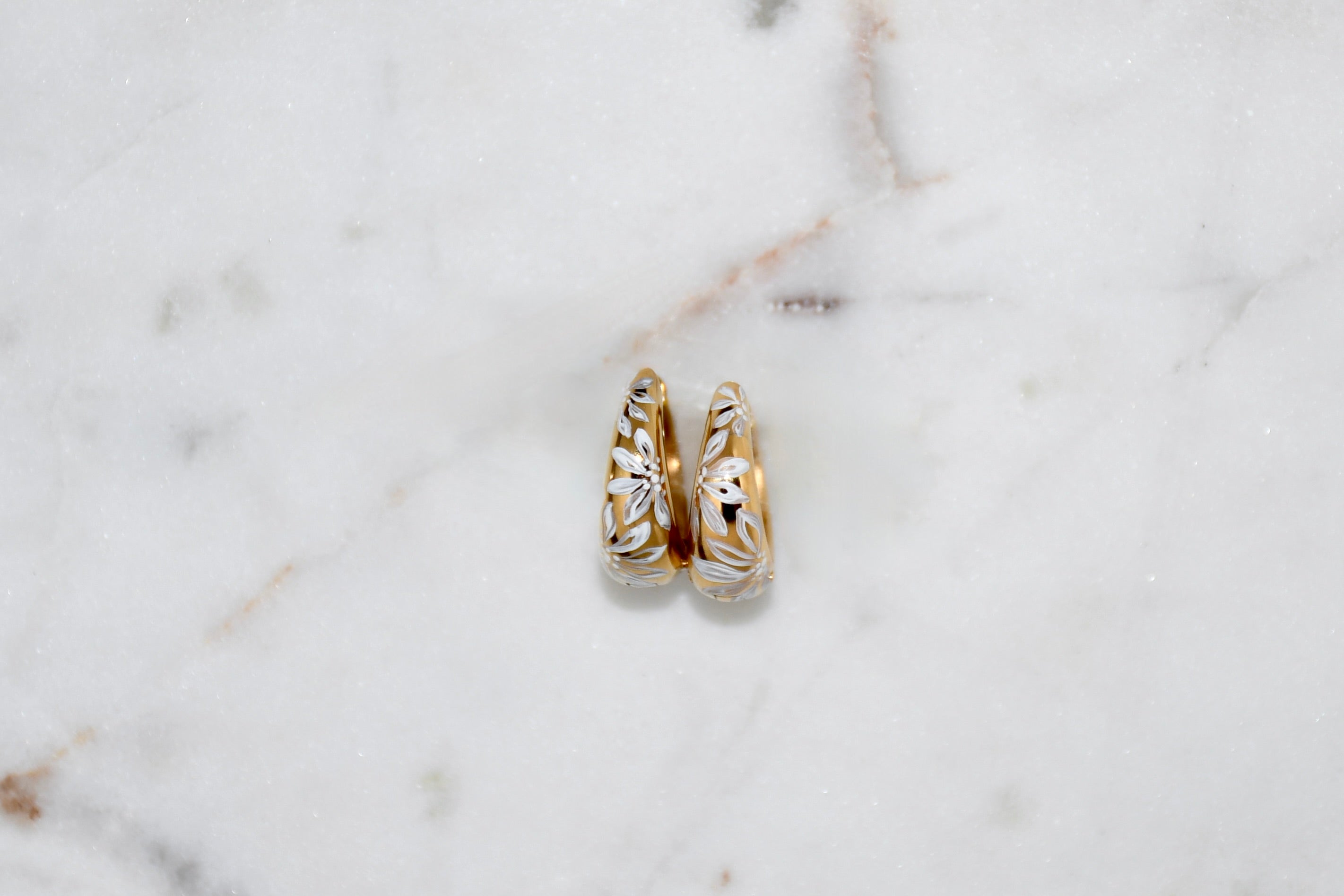 Gold Hand-Painted Taper Hoops