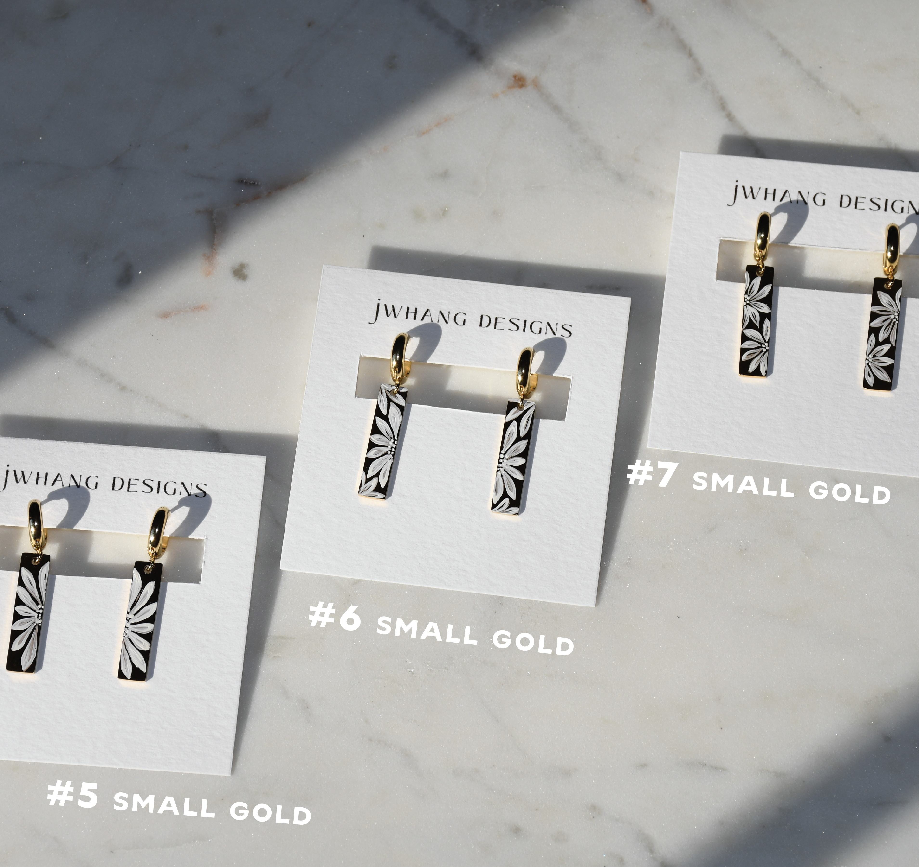 Gold Hand-Painted Bar Hoops