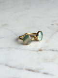 Gold Oval Clay Ring - Sage/Size 5&7