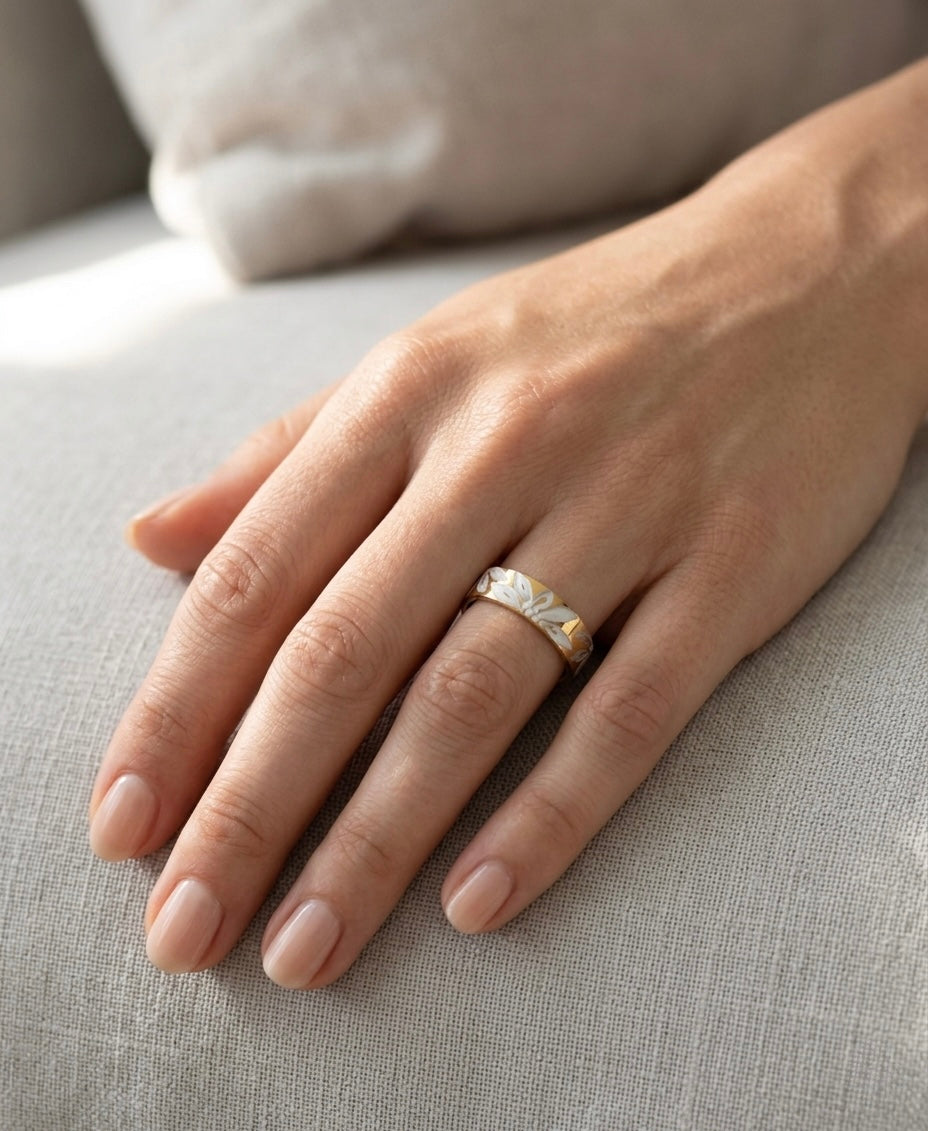Gold Hand-Painted Ring