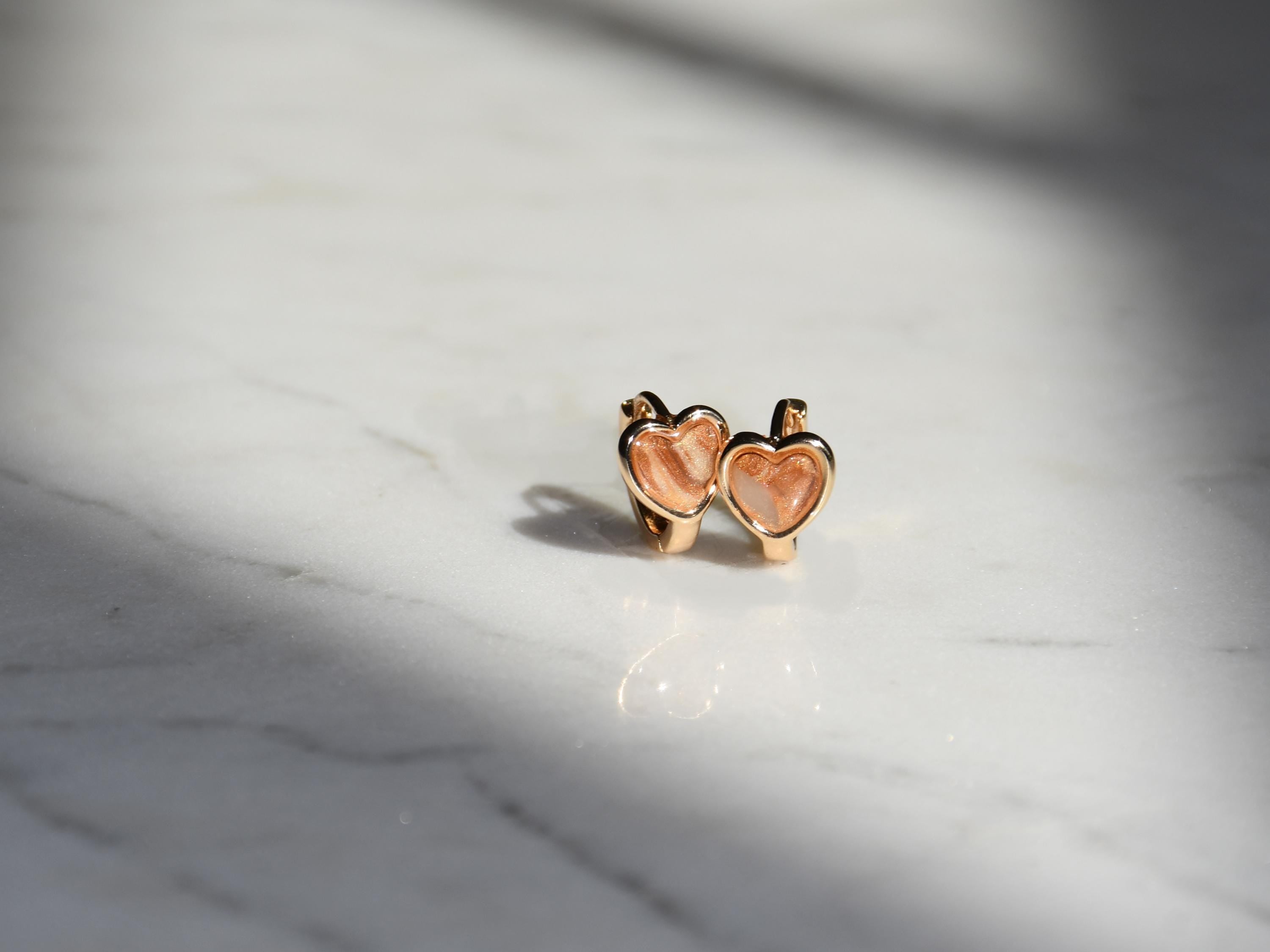 Gold Clay Heart Huggies