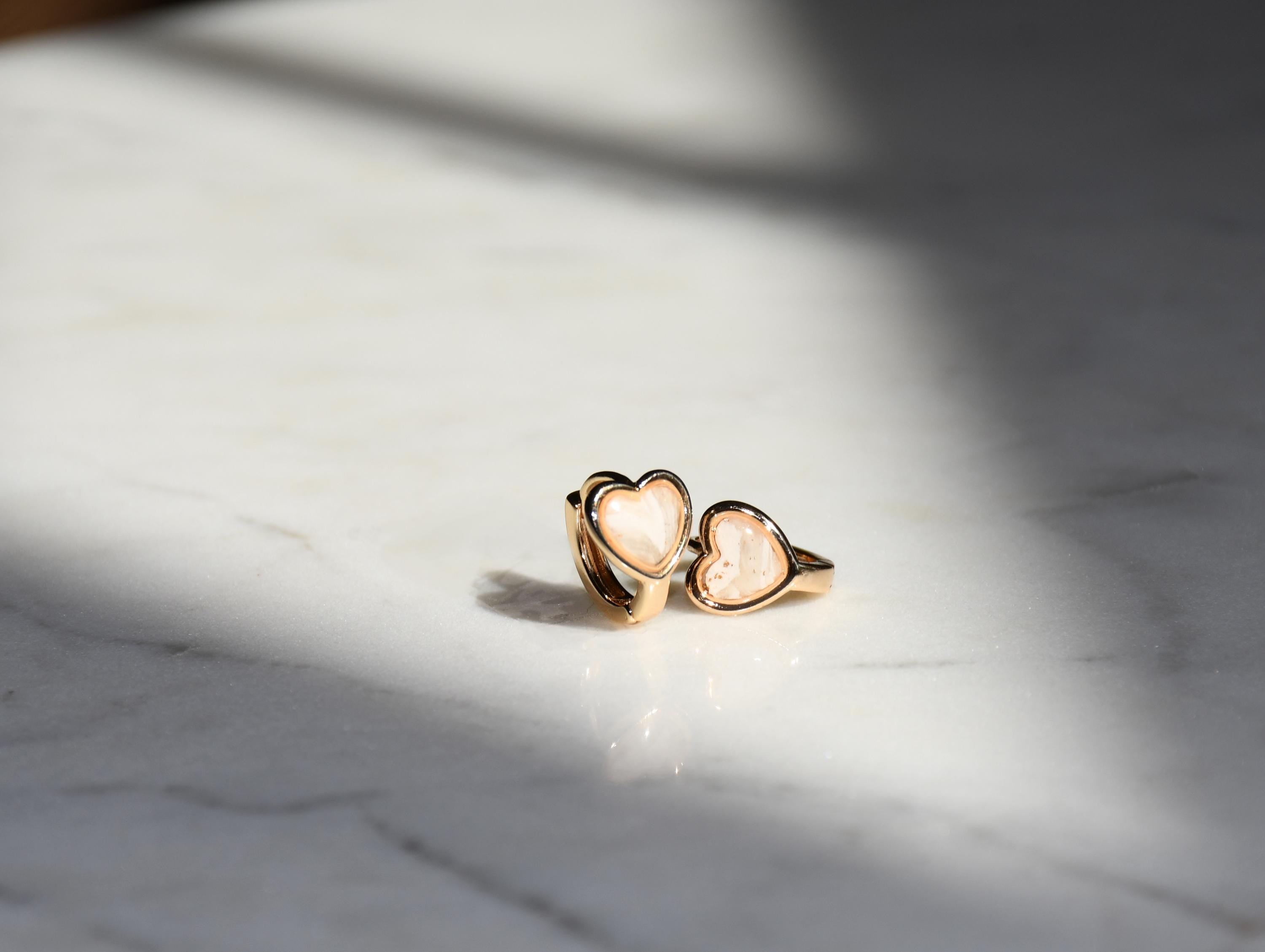 Gold Clay Heart Huggies