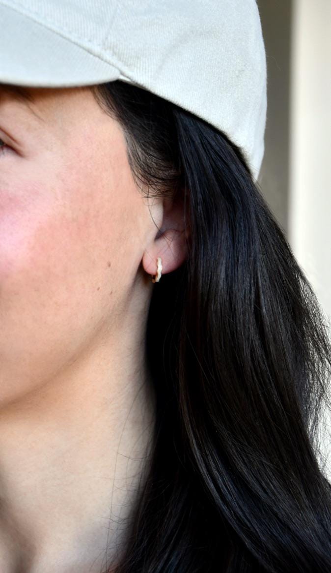 Wavy Gold Shimmer Huggies