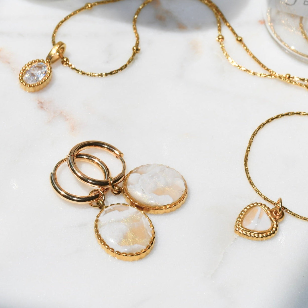 Vintage Marble Oval Hoops