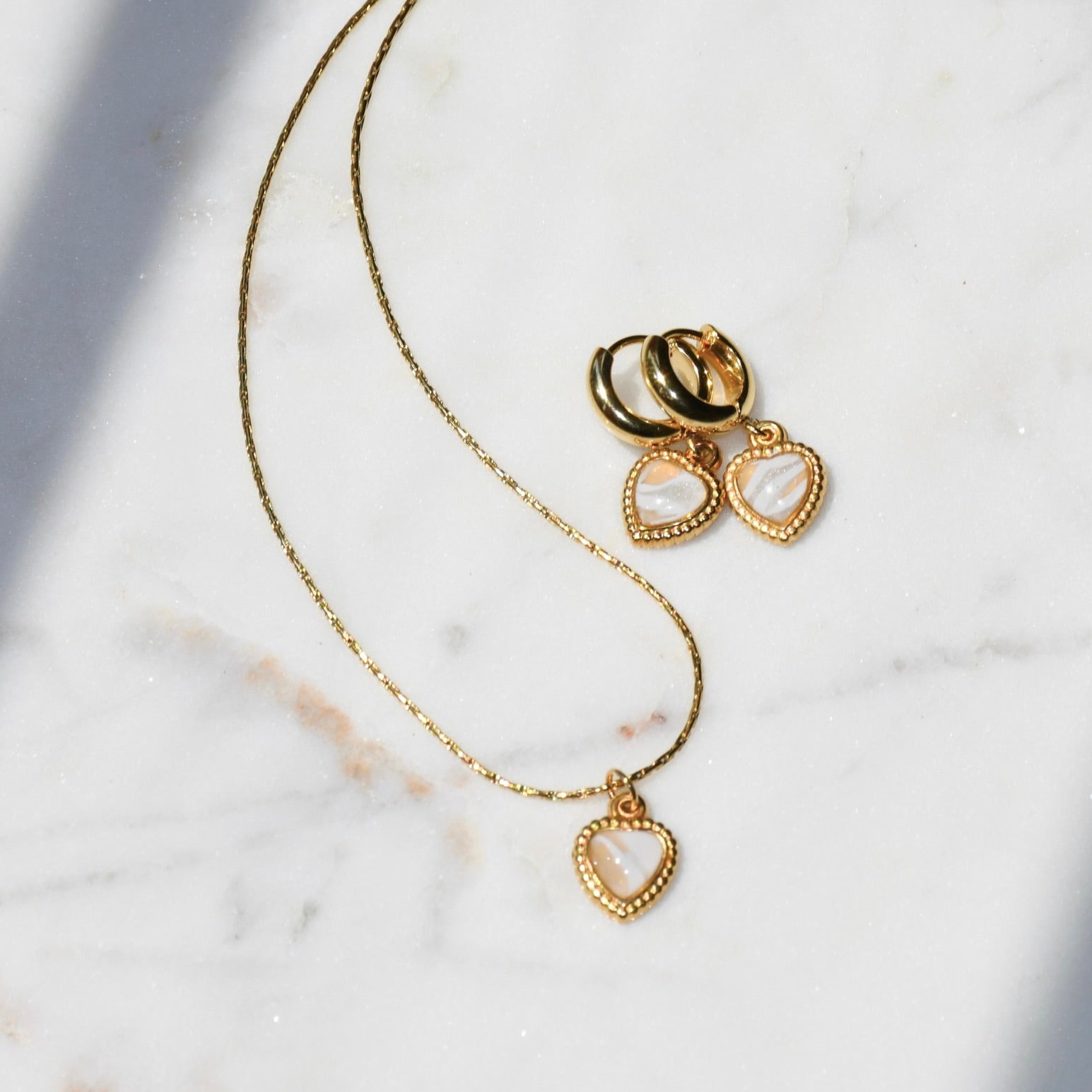 Vintage Marble Heart Necklace