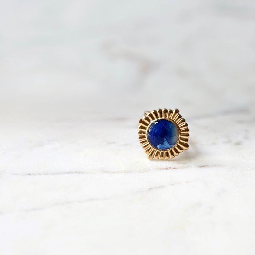 Four Point Gold Vintage Marble Ring
