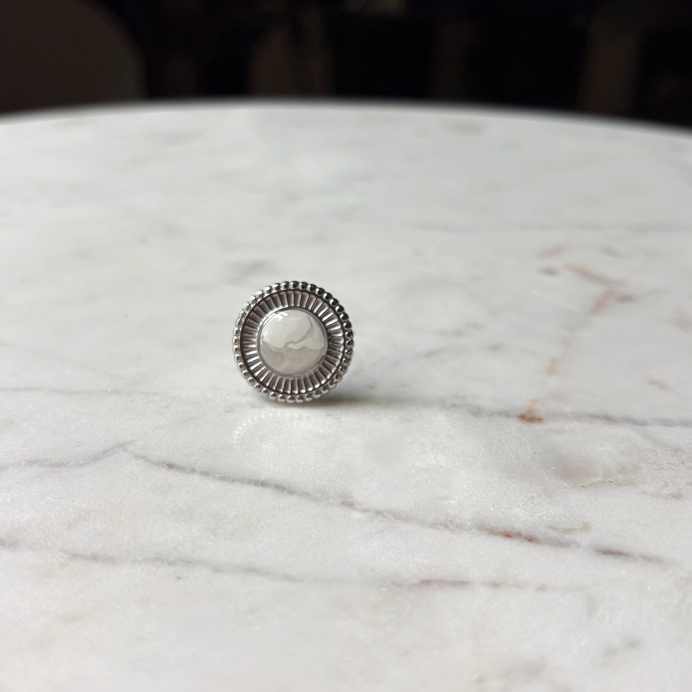 Vintage Silver Marble Sun Ring