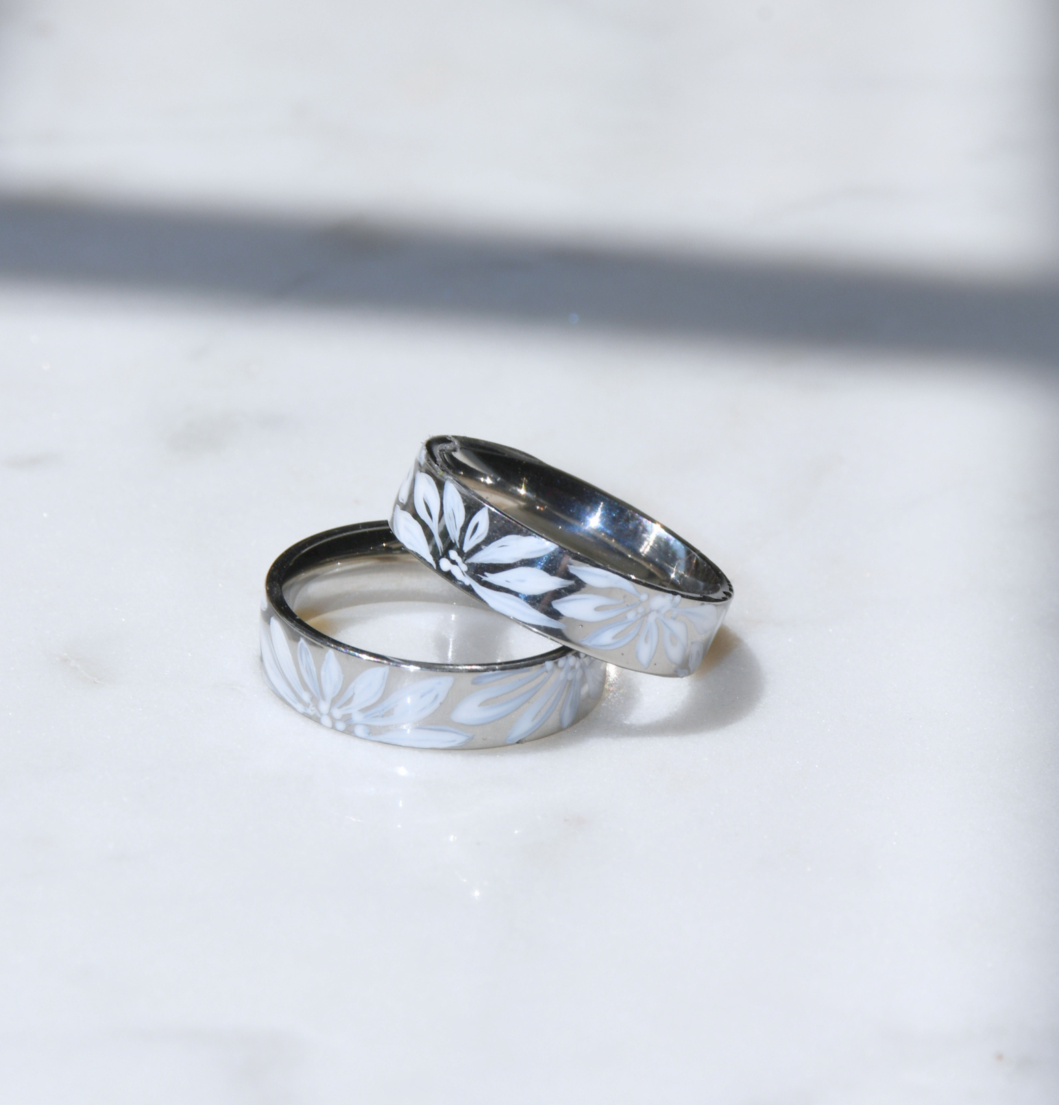 Stainless Steel Hand-Painted Ring
