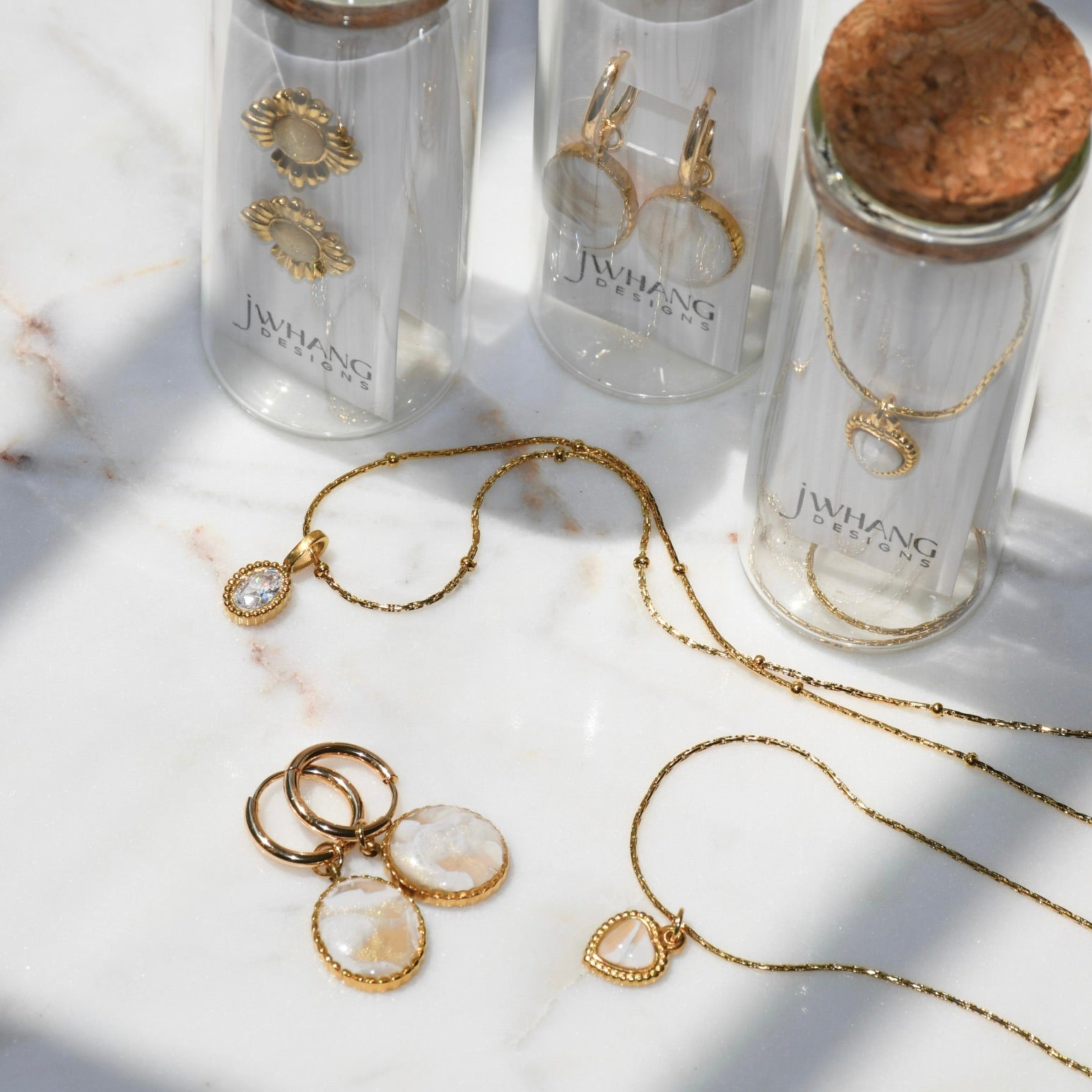 Vintage Marble Oval Hoops